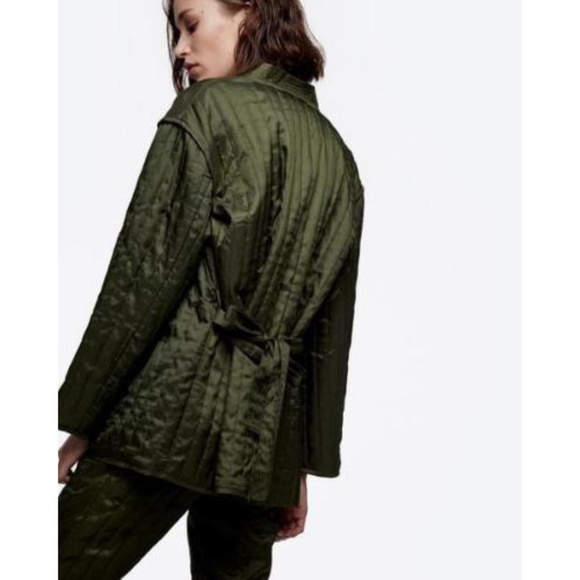 Daya by Zendaya Green Quilted Kimono Jacket - Picture 3 of 8